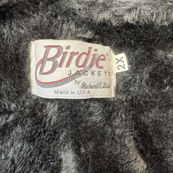 VTG Birdie Richard Leslie Sherpa Lined Jacket 2X Springhill LA USA Black - Picture 6 of 13